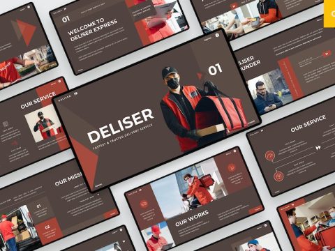 Deliser - Delivery Service Google Slides Template LXETDCH