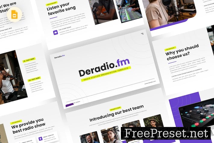 Deradio.fm - Radio Google Slides Template H7PHTF6