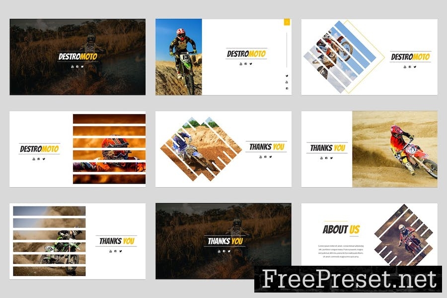 Destromoto - Motocross Google Slides Template XK2WRDN