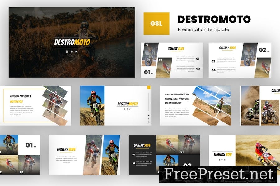 Destromoto - Motocross Google Slides Template XK2WRDN