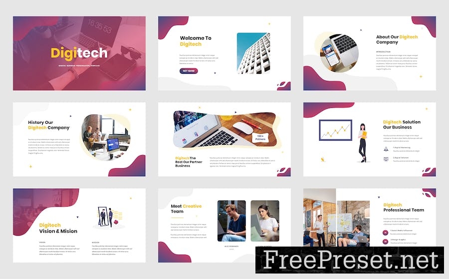 Digitech - Digital Business Google Slide Template HVHGBLP