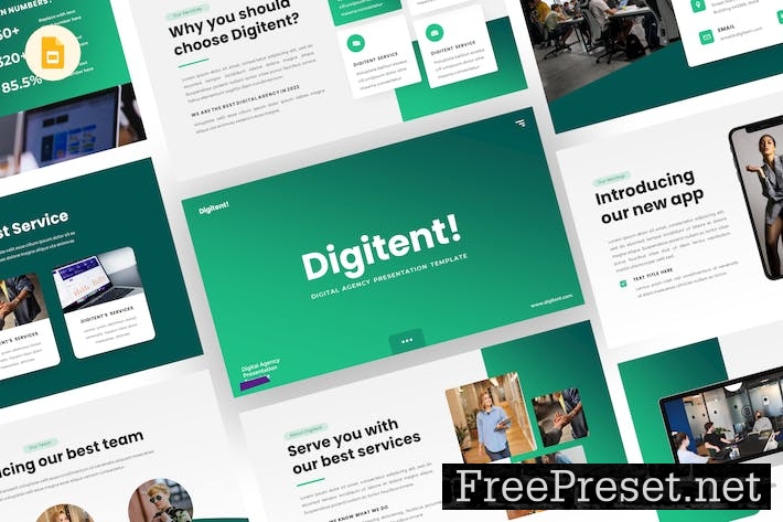 Digitent - Digital Agency Google Slides Template 58PZMMQ