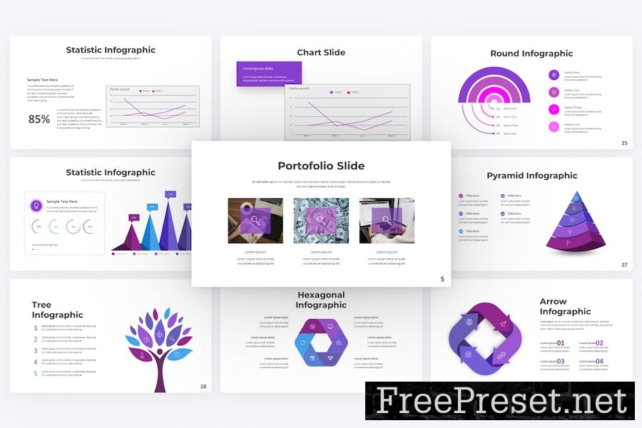 Distribution Purple Modern Business Google Slides LDPRVFX