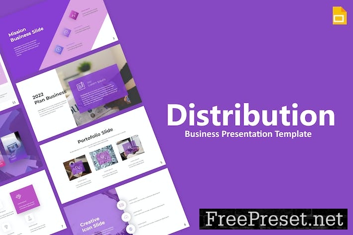 Distribution Purple Modern Business Google Slides LDPRVFX