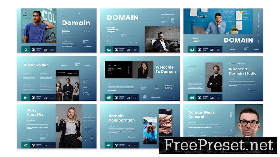 Domain Business Presentation Google Slide Template TUA99A3