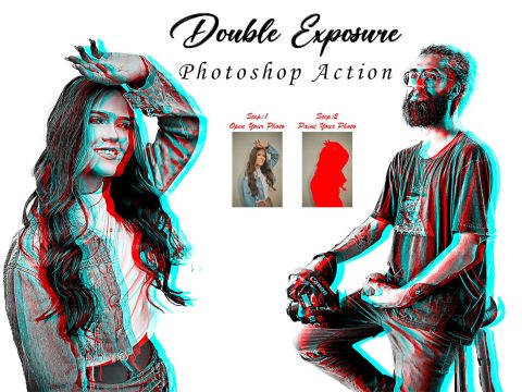 Double Exposure Photoshop Action 10282976