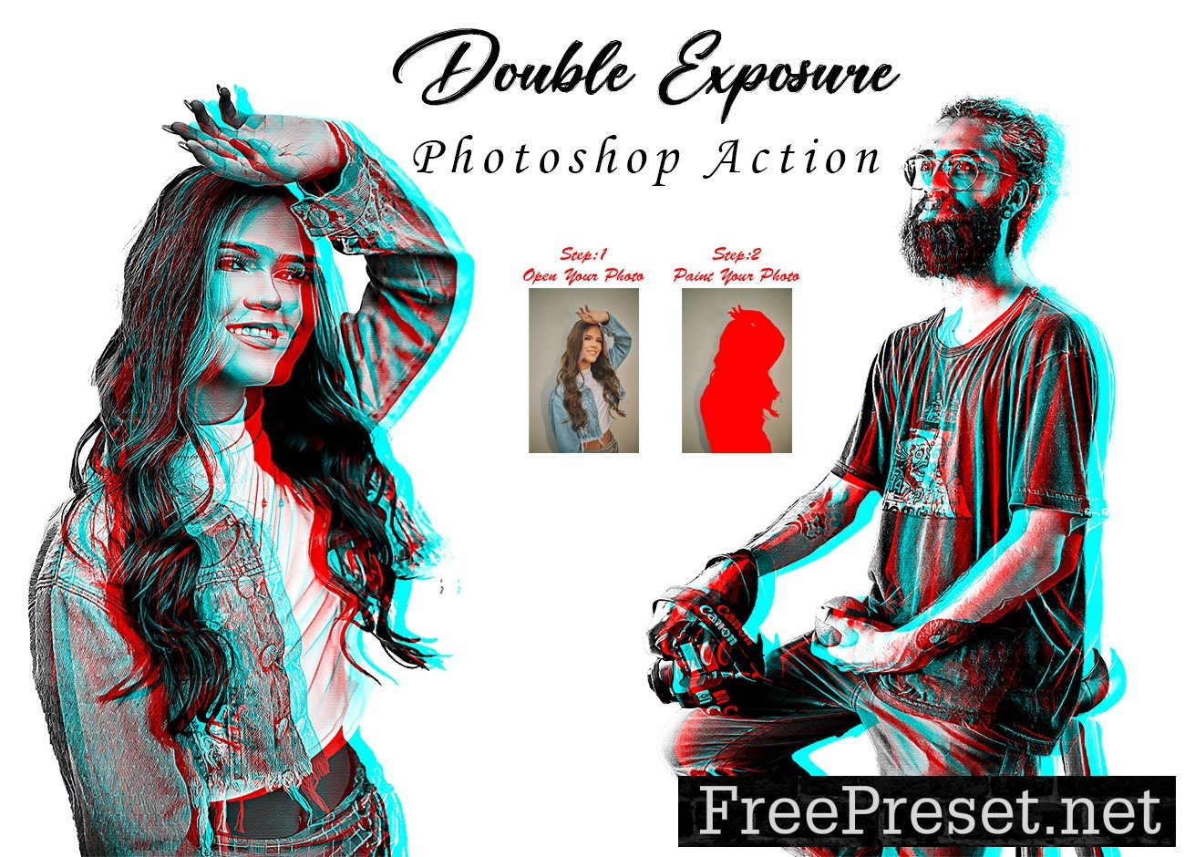 Double Exposure Photoshop Action 10282976