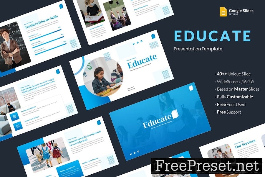 Educate - Education Google Slides Template V3LY2PW