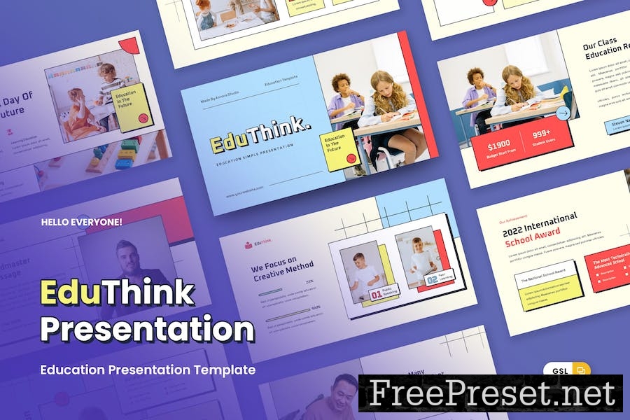 Eduthink - Education Google Slide Template HARQV8Z