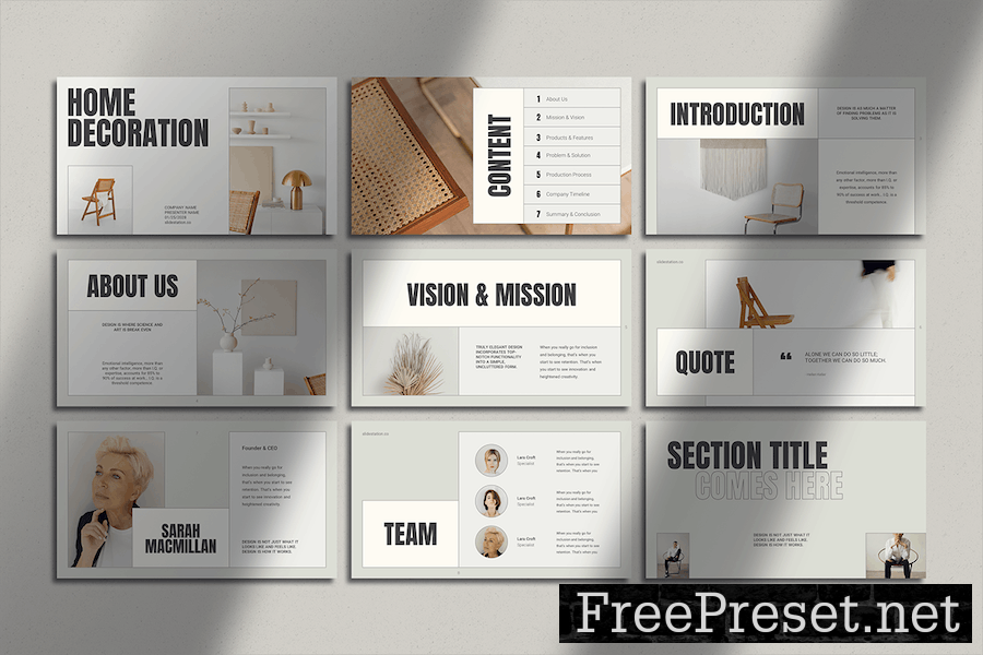 Elegant Home Decor Presentation for Google Slides 8FRQZJH