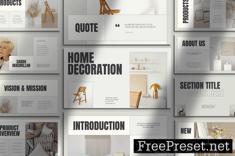 Elegant Home Decor Presentation for Google Slides 8FRQZJH