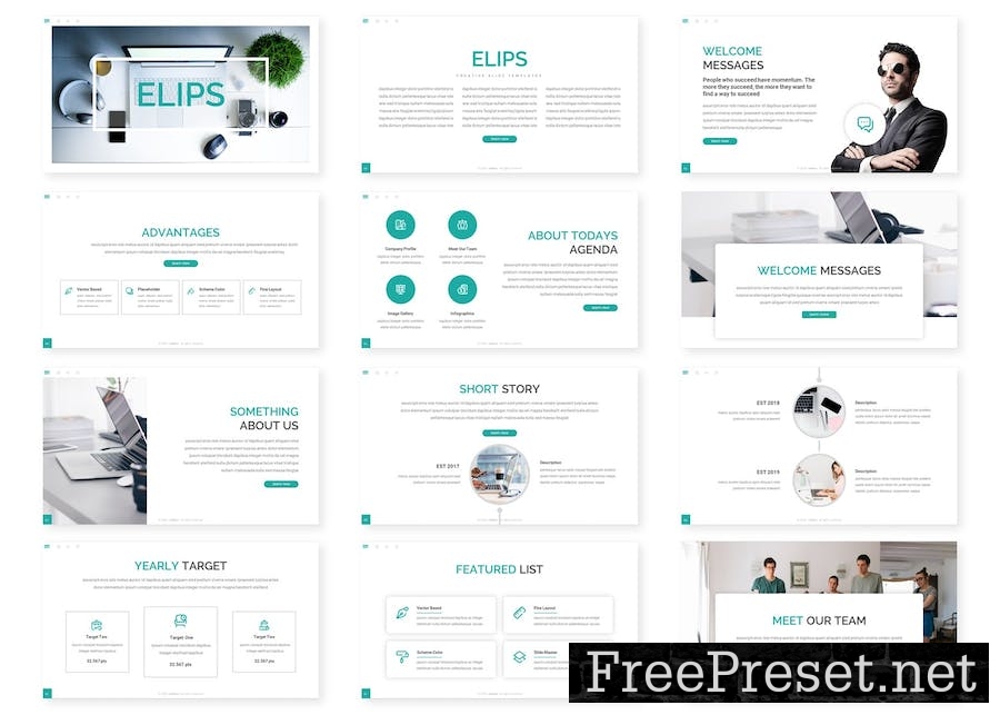 Elips - Business Google Slides Template MBH6CQA