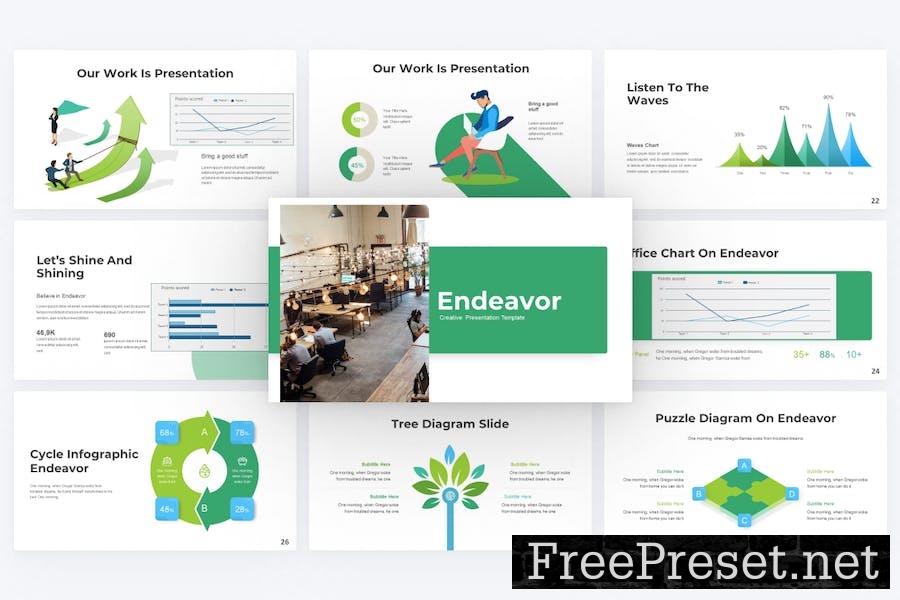 Endeavor Creative Google Slides Template ESHK4QU