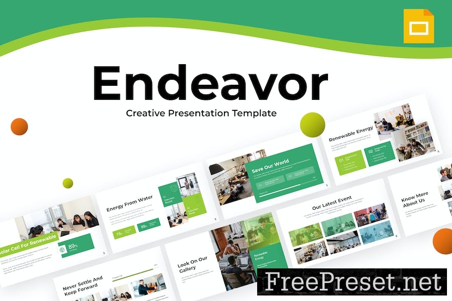 Endeavor Creative Google Slides Template ESHK4QU