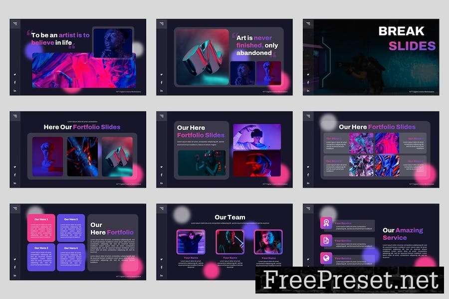 Enefti - NFT Metaverse Google Slides Template Z9UH36L