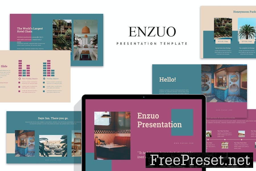 Enzuo : Hotel Lookbook Google Slides Template UJLTQR7