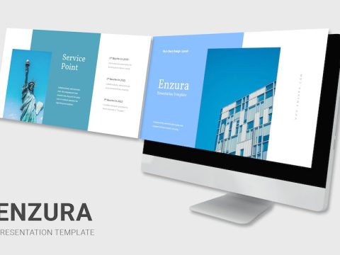 Enzura - Pitch Deck Blue Google Slides Template GDDB98X