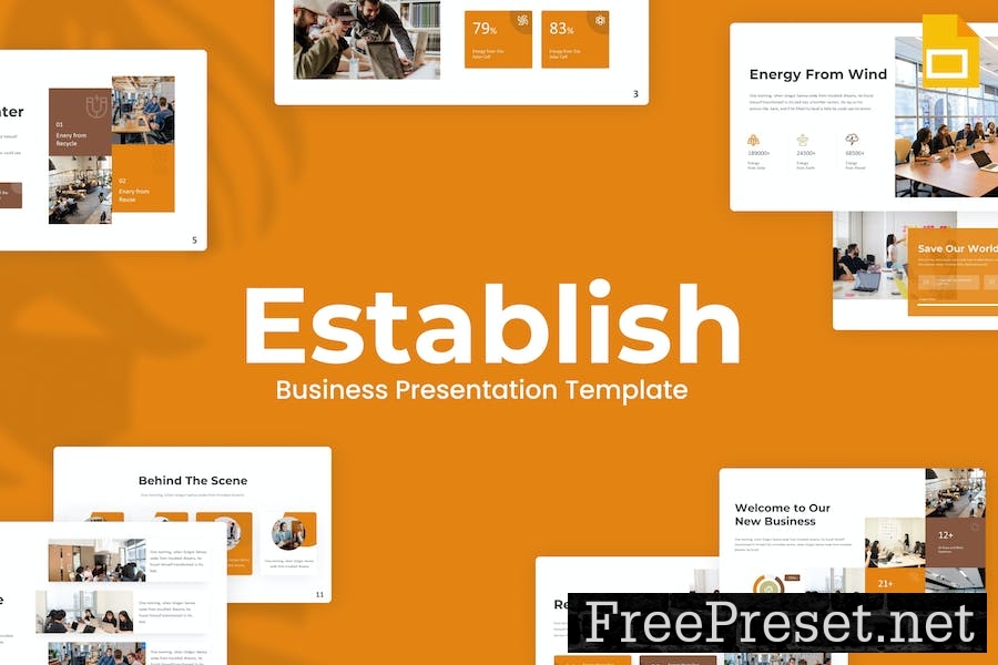 Establish Orange Modern Business Google Slides TJQB2VL