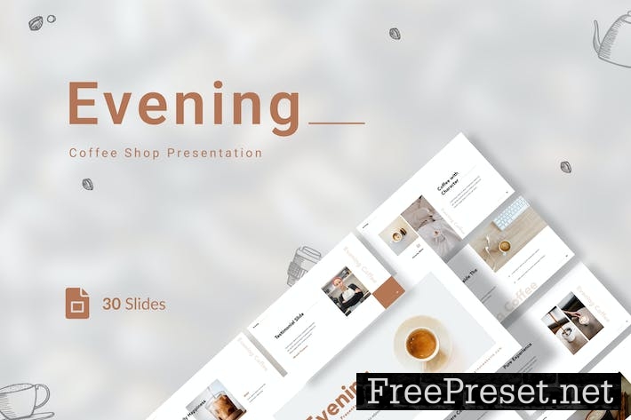 Evening - Coffee Shop Presentation Google Slides 2PQ87UU