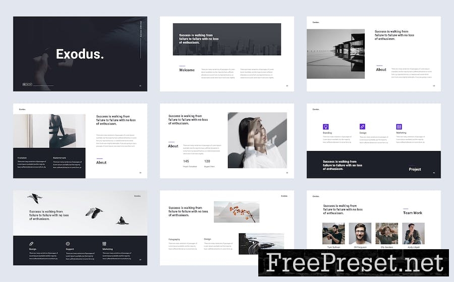 Exodus - Minimal Business Google Slide Template* FFHCWUW