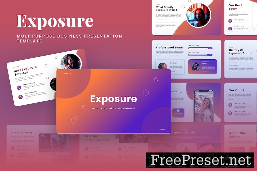 Exposure - Multipurpose Business Google Slides C3E659W