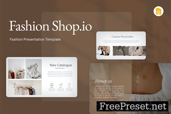 Fashion Shop.io Beige Modern Fashion Google Slides X6WAUG5