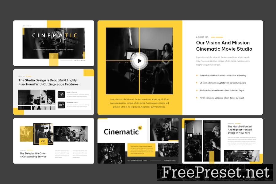 Film Maker and Movie Studio Google Slide Template 4TF2UEU