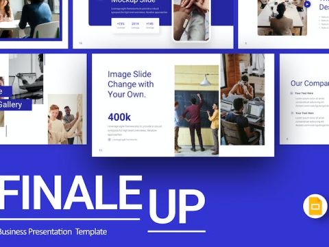 Finale Up Blue Creative Business Google Slides KDWKUNS