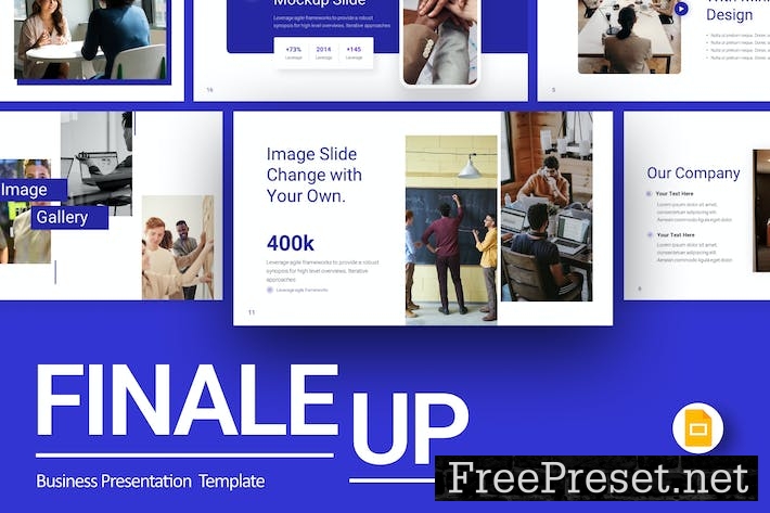 Finale Up Blue Creative Business Google Slides KDWKUNS