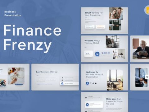 Finance Frenzy Blue Modern Financial Google Slides JRPD8AV