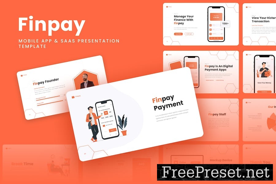 Finpay - Mobile App & SAAS Google Slides Template 7YWRX3R