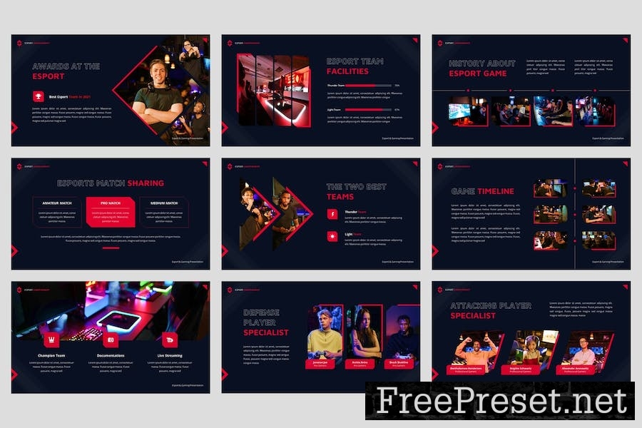 Fire Space - Esport & Gaming Google Slide Template XDL78UR