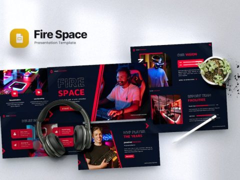 Fire Space - Esport & Gaming Google Slide Template XDL78UR