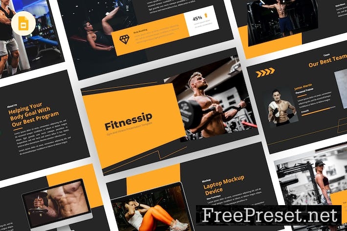 Fitnessip - Gym Google Slides Template YL8Q9VY