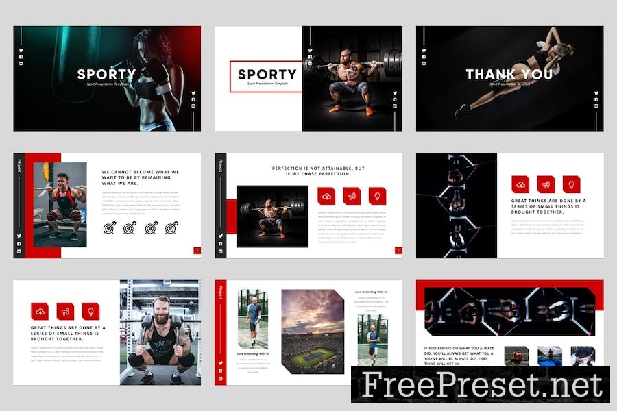 Fitsport Gym Fitness & Sports Presntation Template X9P4XH2