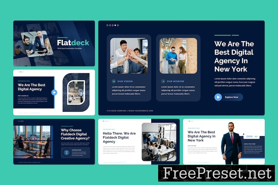 Flatdeck - Pitch Deck Google Slide Template