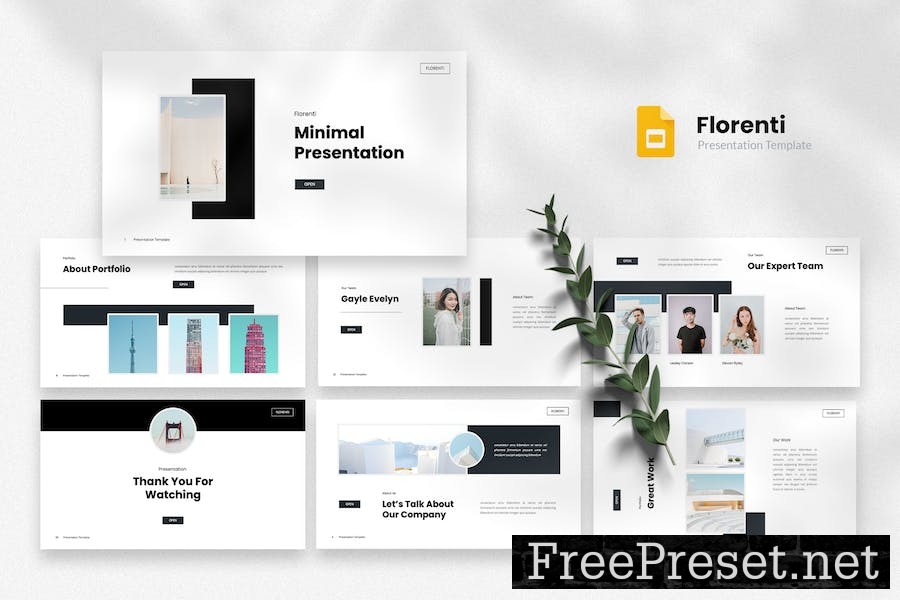 Florenti - Minimal Google Slides Template HNLS65T