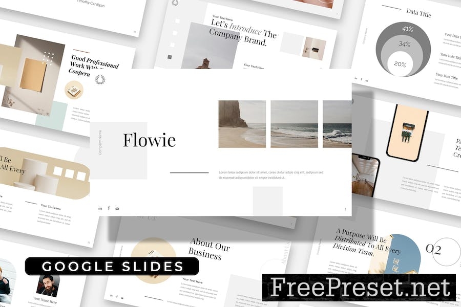 Flowie - White Business Company Google Slides 6W2JDKM