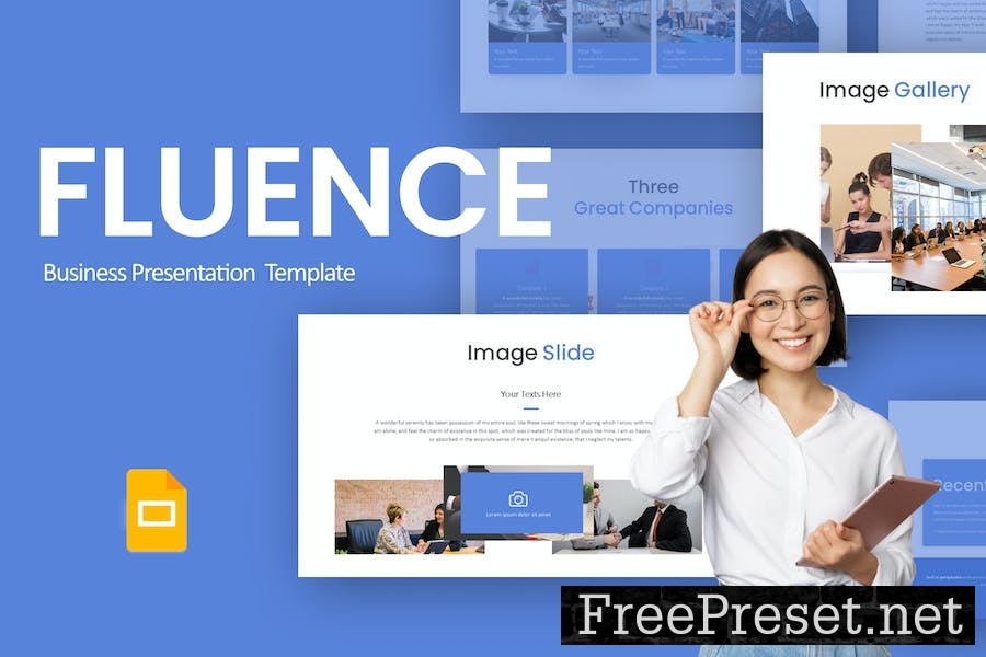 Fluence Blue Modern Business Google Slides Q7ERCLU