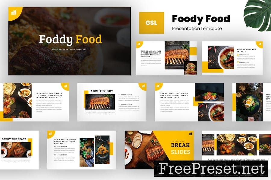 Foddy - Food & Culinary Google Slides Template QNUSE79