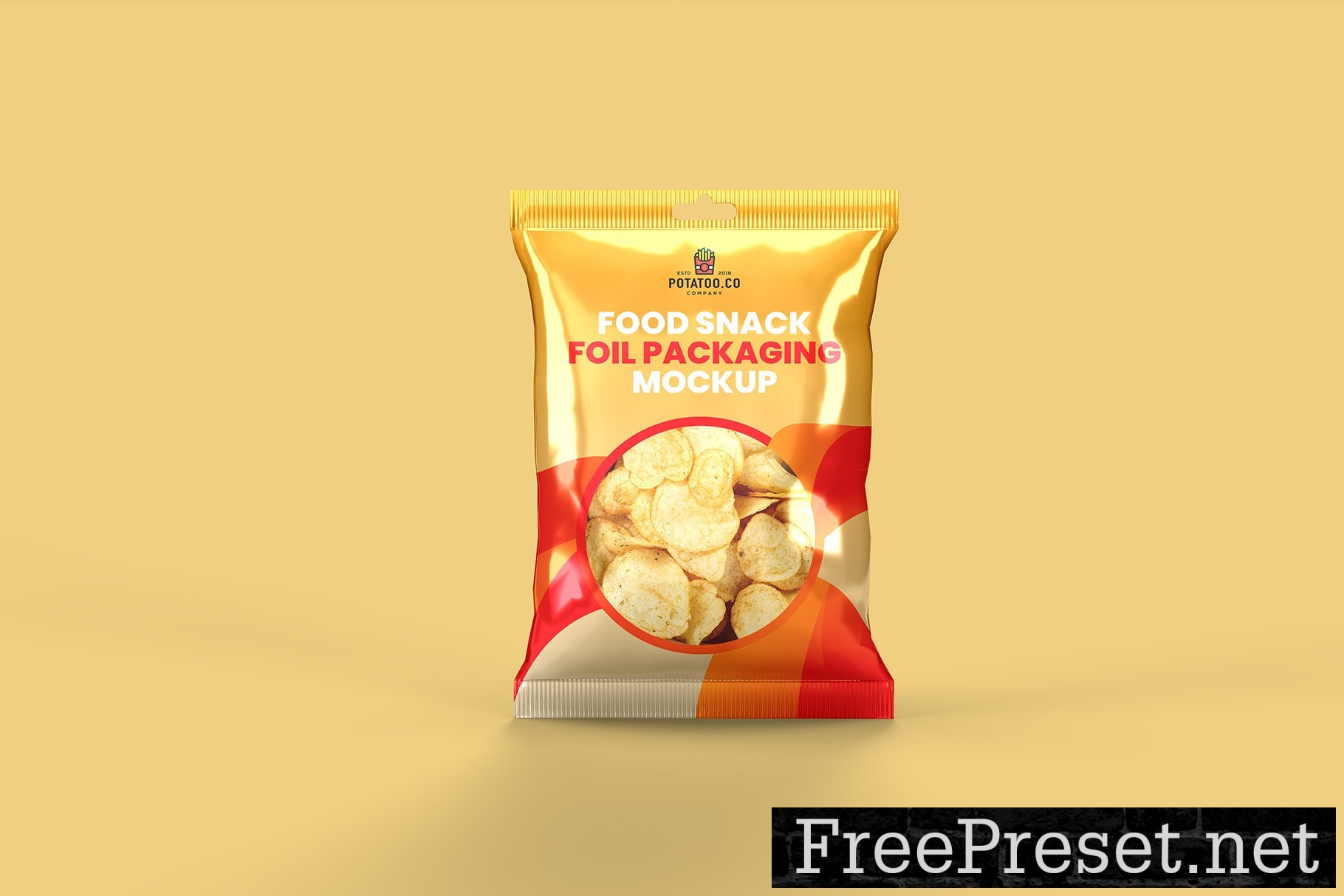 Food Snack Foil Packaging Mockup 10182120