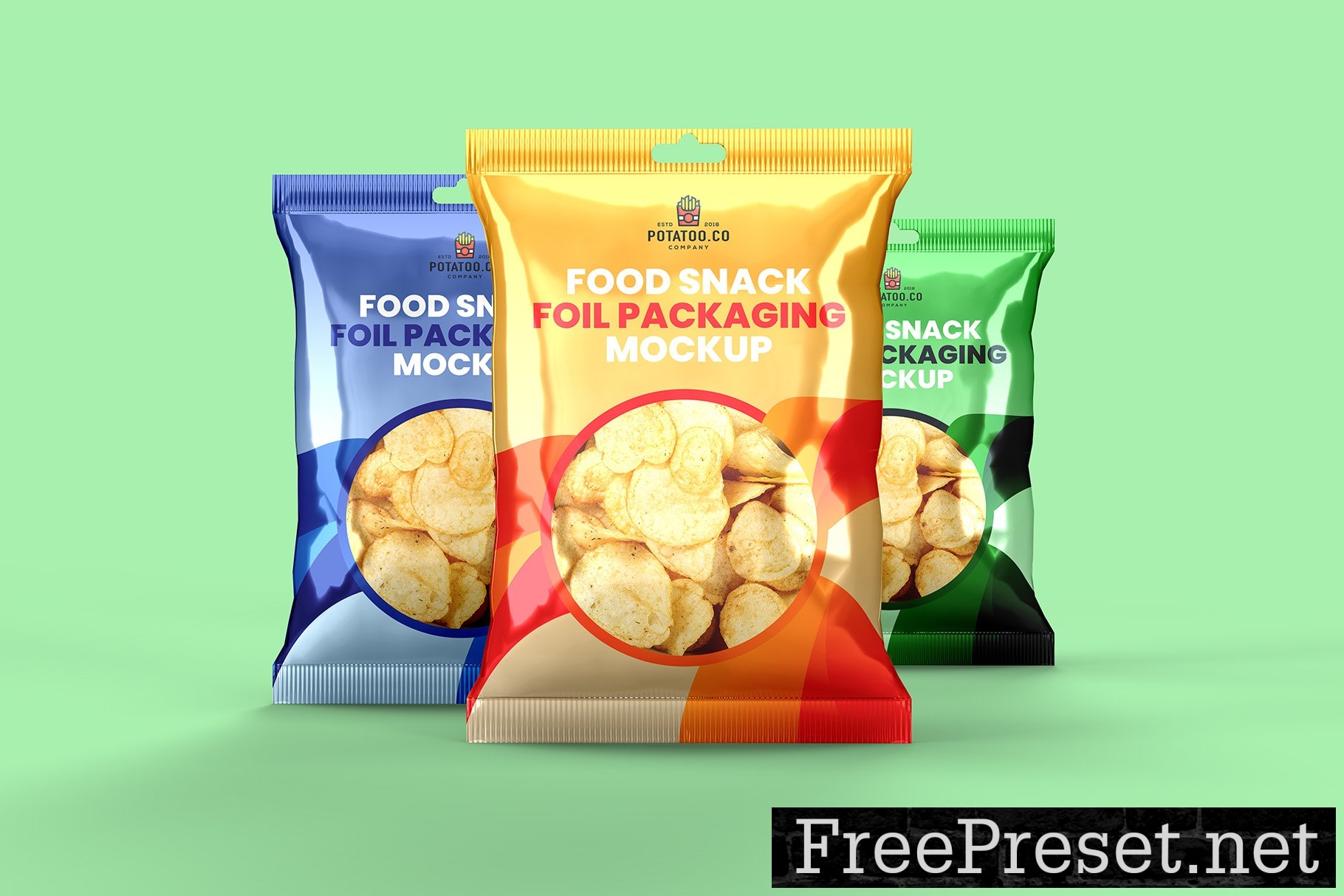 Food Snack Foil Packaging Mockup 10182120