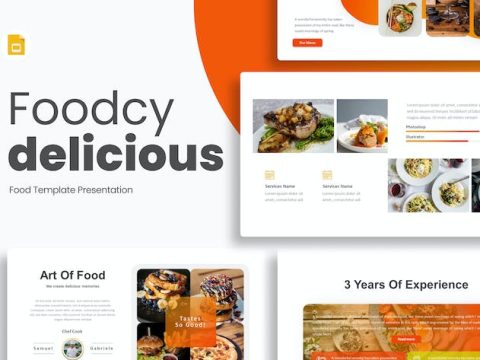 Foodcy Orange Creative Food Gradient Google Slides 8PYQ7ND