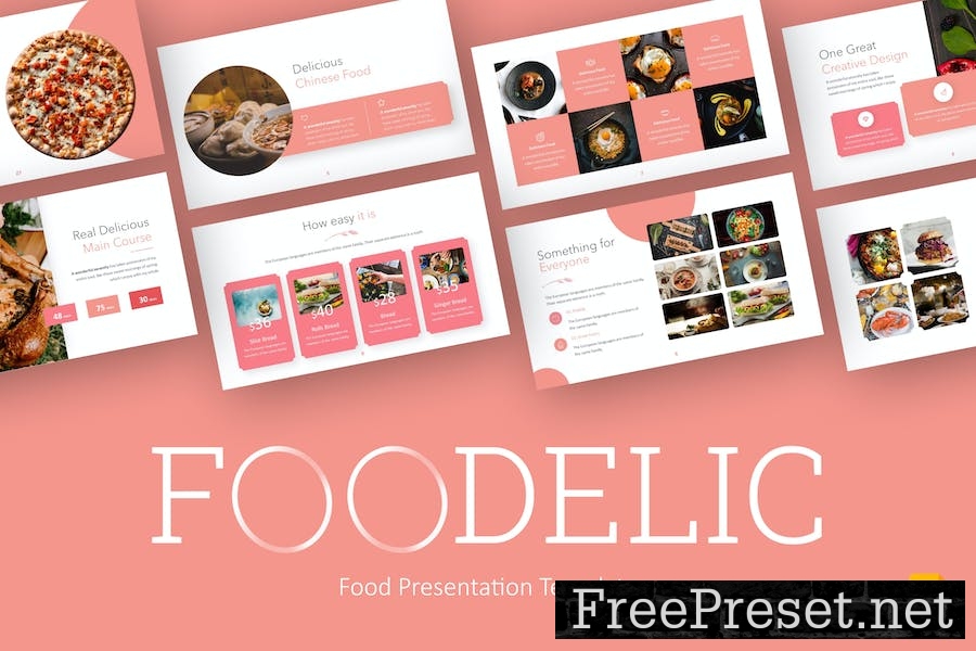 Foodelic Pink Professional Food Google Slides UZ9BX48