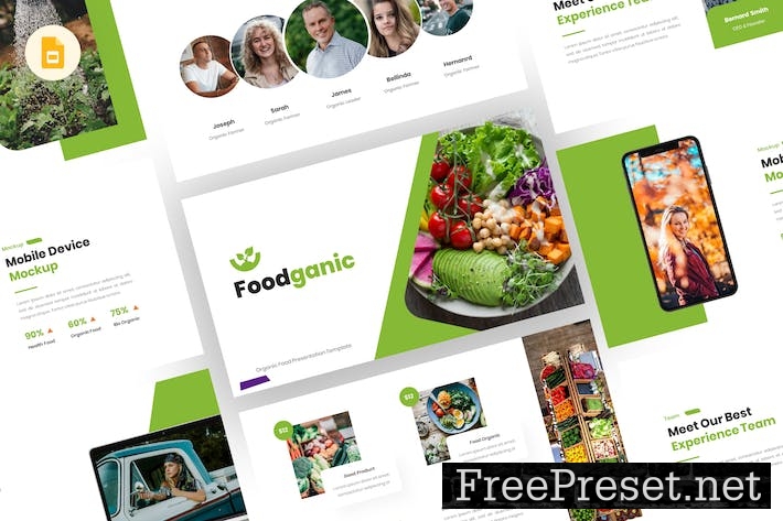 Foodganic - Organic Food Google Slides Template BE3CUS5