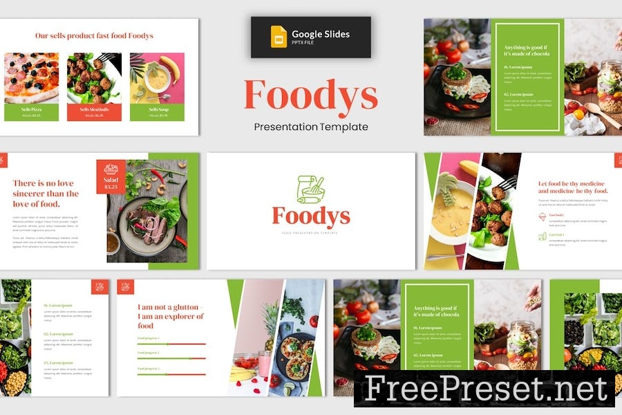 Foodys - Food Google Slides Template B4YRSH5