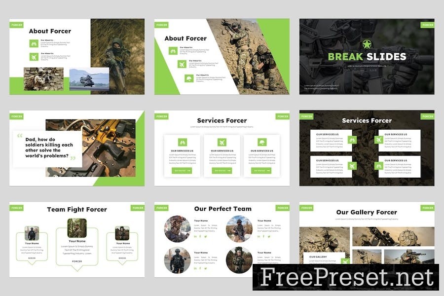 Forcer - Military & Army Google Slides Template ZCD49MQ