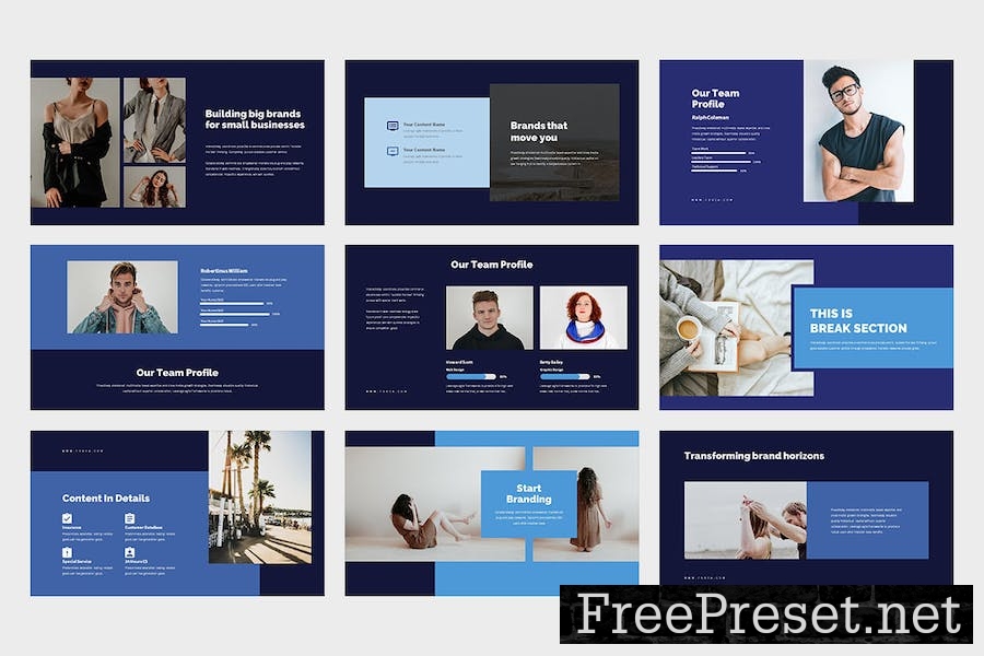 Fovea : Creative Blue Google Slides Template RU2QPFY