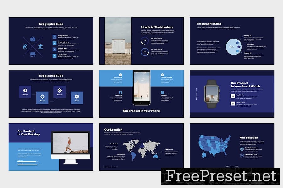 Fovea : Creative Blue Google Slides Template RU2QPFY