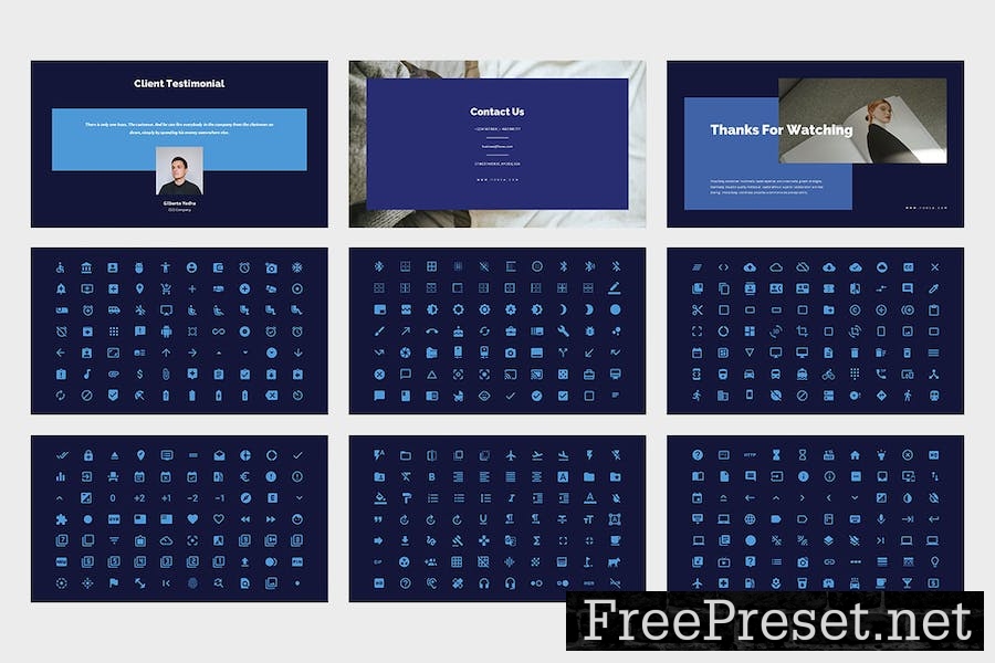 Fovea : Creative Blue Google Slides Template RU2QPFY